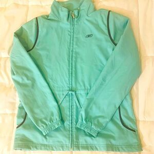 RBK Womens Nylon Jacket Light Blue LIghtweight Dry Size M Running Jacket